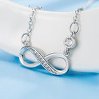 Infinity Zircon Pendant Necklace for Women, Silver