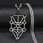 Kaballah Tree of Life Sephiroth Diagram Pendant Necklace silver