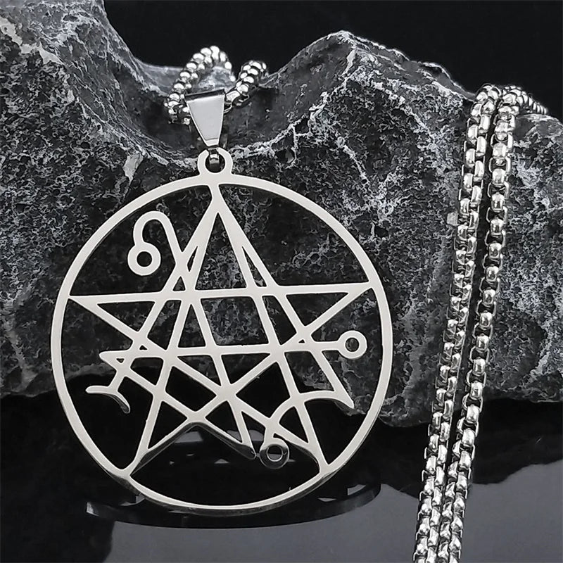 Necronomicon Lovecraft Cthulhu Silver Pendant Necklace