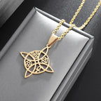 Wiccan Protection Witch’s Knot Pendant Necklace in gold