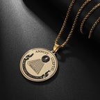 Illuminati Pyramid Eye of Providence Pendant Necklace in gold