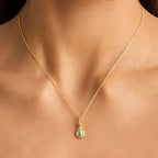 Colored Birthstone Pendant Necklace