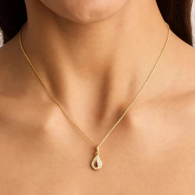 Colored Birthstone Pendant Necklace