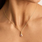 Colored Birthstone Pendant Necklace