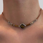 Tiger's Eye Choker Pendant Necklace