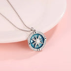 Rotating Compass Pendant Necklace with Wind Rose