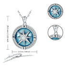 Rotating Compass Pendant Necklace with Wind Rose