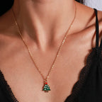 Snowy Christmas Tree Pendant Necklace