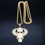 Egyptian Scarab Eye of Horus Pendant Necklace gold