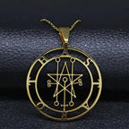 Demon Sigil Pendant Necklace gold