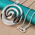 Spiral Necklace & Pendant for Women Silver-Plated