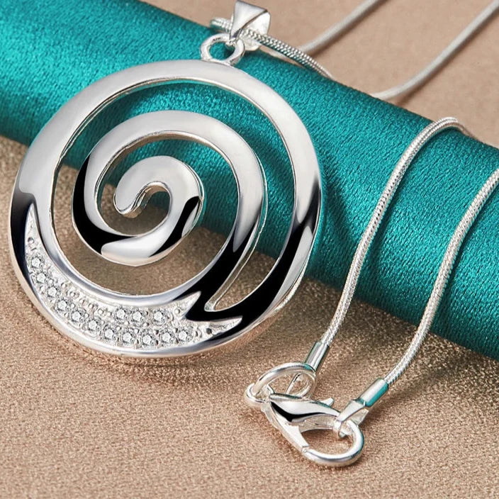 Spiral Necklace & Pendant for Women Silver-Plated