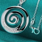 Spiral Necklace & Pendant for Women Silver-Plated