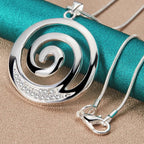 Spiral Necklace & Pendant for Women Silver-Plated