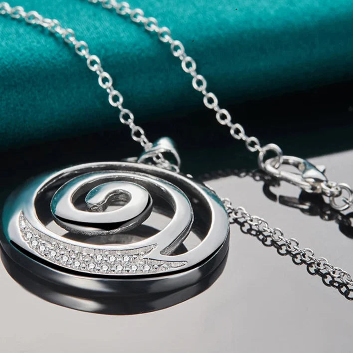 Spiral Necklace & Pendant for Women Silver-Plated