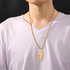 Egyptian-Style Ankh Cross Pendant Necklace gold
