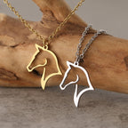 Minimalist Horse Head Pendant Necklace