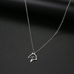 Minimalist Horse Head Pendant Necklace in silver