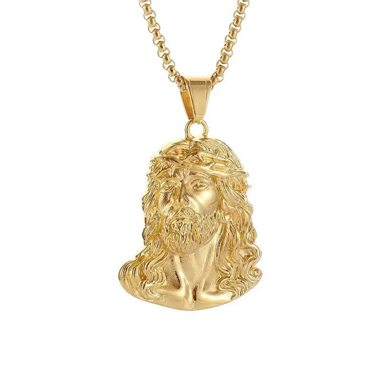 Jesus Christ Head Pendant Necklace