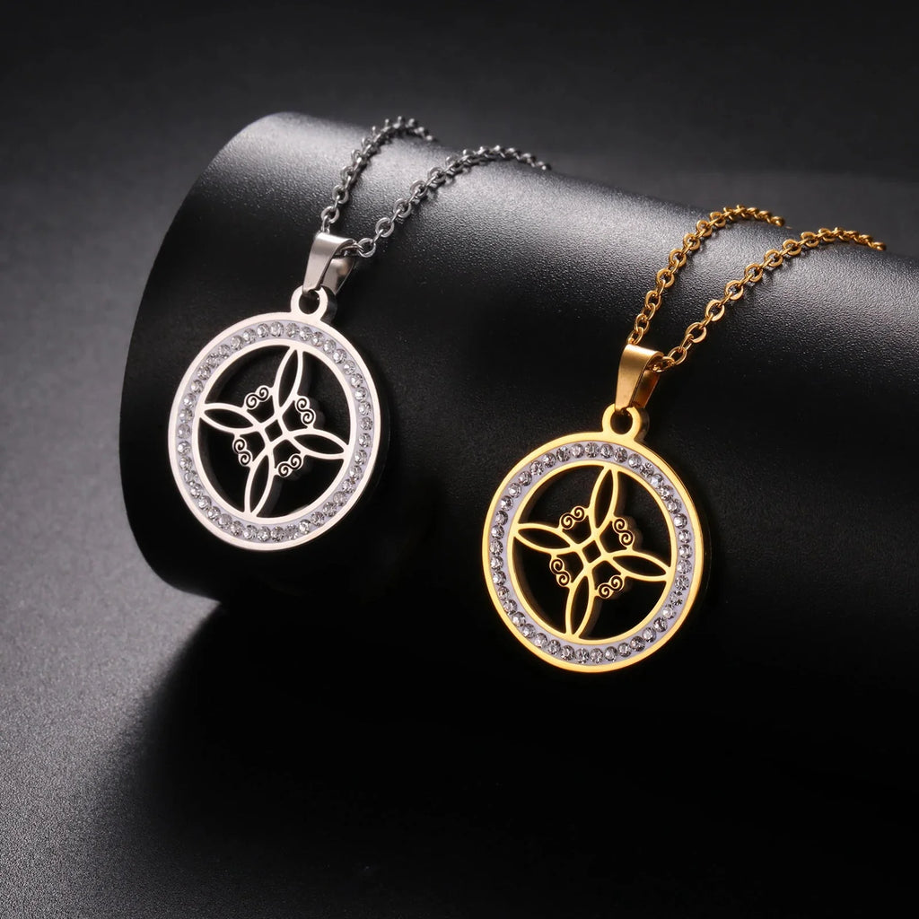 Wiccan Necklace with Witch’s Knot Pendant Protective Amulet silver