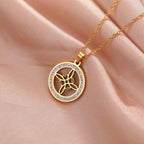 Wiccan Necklace with Witch’s Knot Pendant Protective Amulet gold