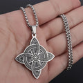 Wiccan Protection Witch’s Knot Pendant Necklace in silver