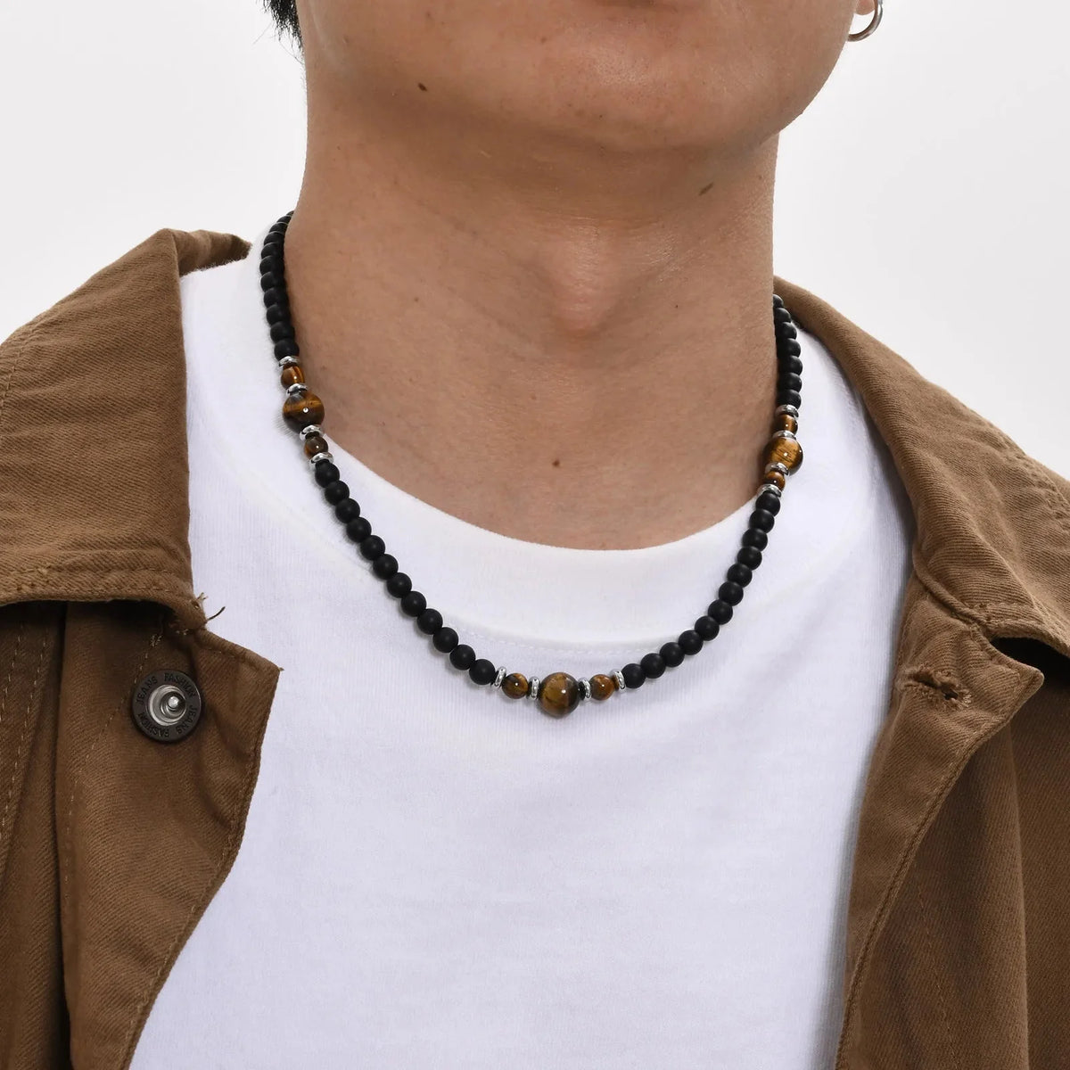 Men's Tiger's Eye Stone Necklace