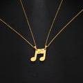 Couples' Necklaces with Music Note Pendant, Gold