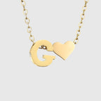 Women's necklace with heart pendant and initial - letter