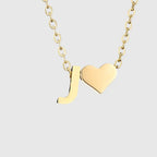 Women's necklace with heart pendant and initial - letter