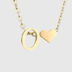 Women's necklace with heart pendant and initial - letter