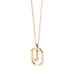 Women's necklace with hexagonal initial pendant j