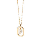 Women's necklace with hexagonal initial pendant p