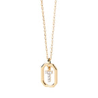Women's necklace with hexagonal initial pendant t