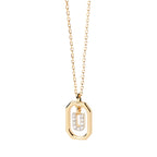 Women's necklace with hexagonal initial pendant u