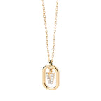 Women's necklace with hexagonal initial pendant v