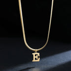 Women’s choker necklace with initial pendant e