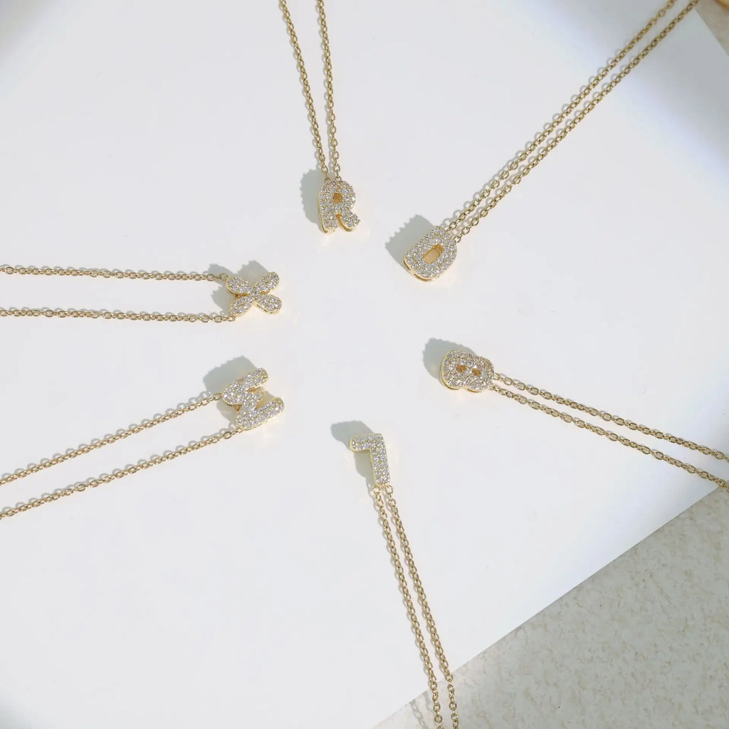 Women’s choker necklace with minimalist initial pendant