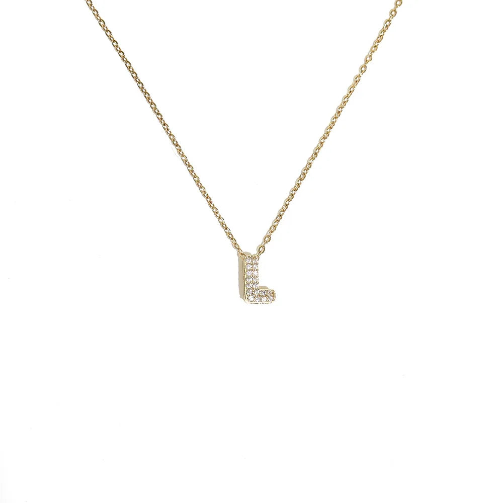Women’s choker necklace with minimalist initial pendant l