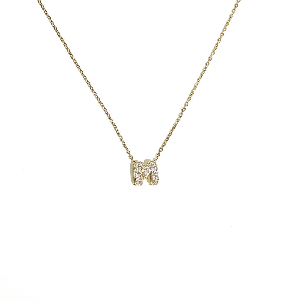 Women’s choker necklace with minimalist initial pendant m