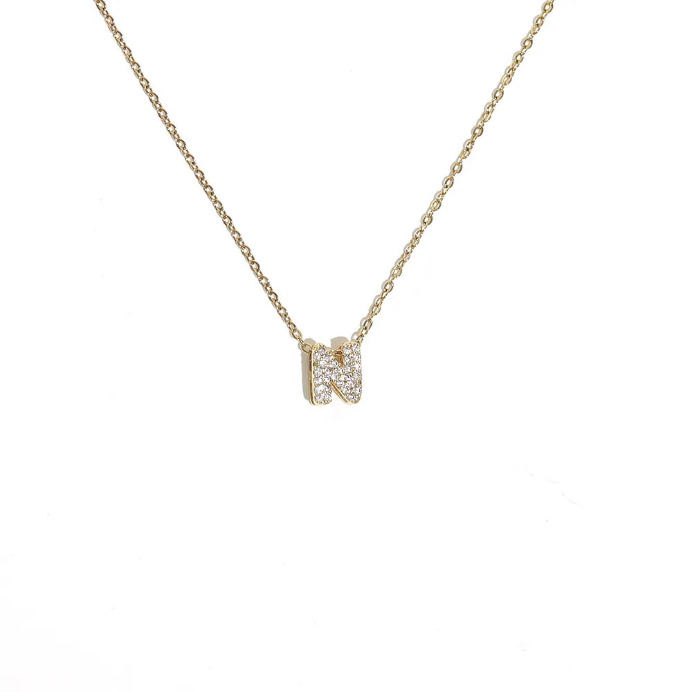 Women’s choker necklace with minimalist initial pendant n