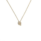 Women’s choker necklace with minimalist initial pendant q
