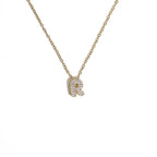 Women’s choker necklace with minimalist initial pendant r