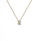Women’s choker necklace with minimalist initial pendant s