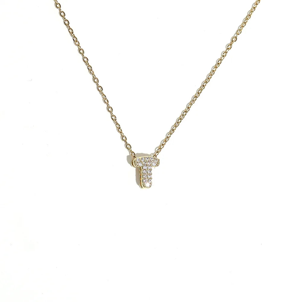 Women’s choker necklace with minimalist initial pendant t