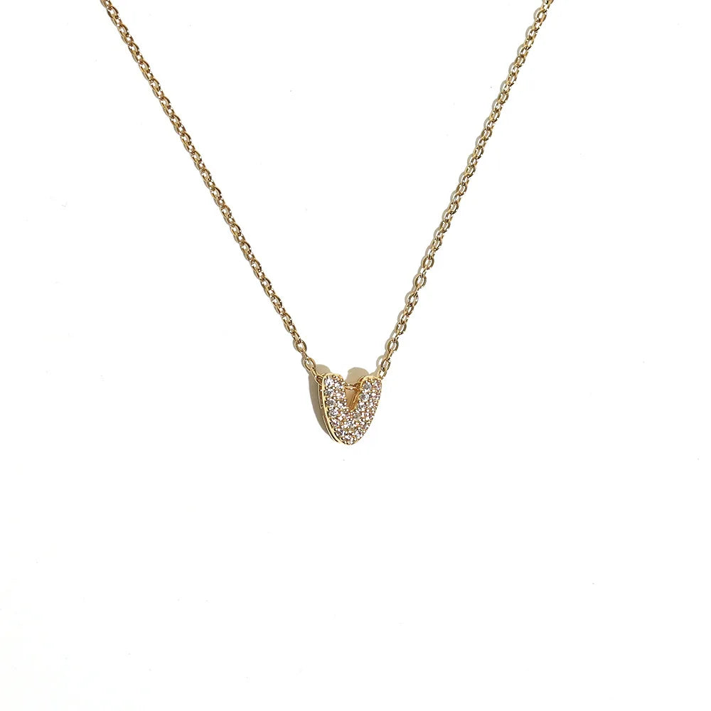 Women’s choker necklace with minimalist initial pendant v