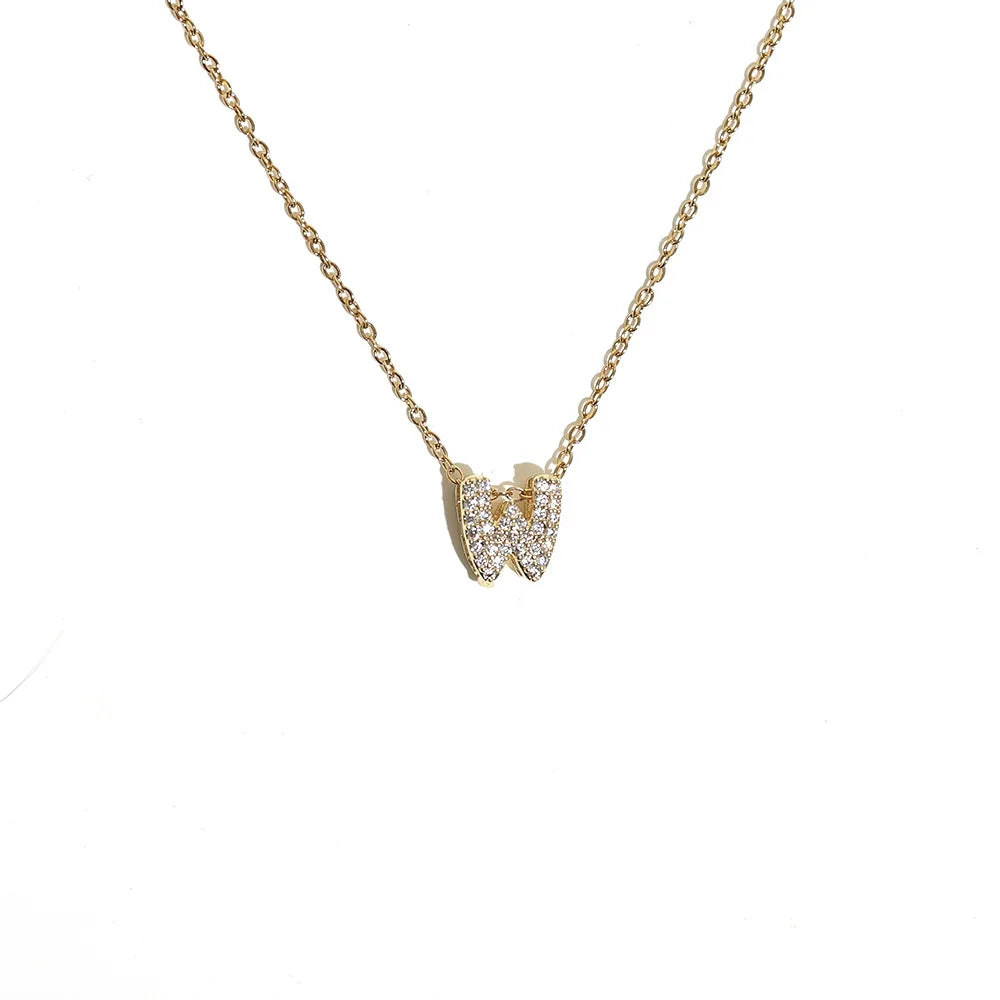 Women’s choker necklace with minimalist initial pendant w