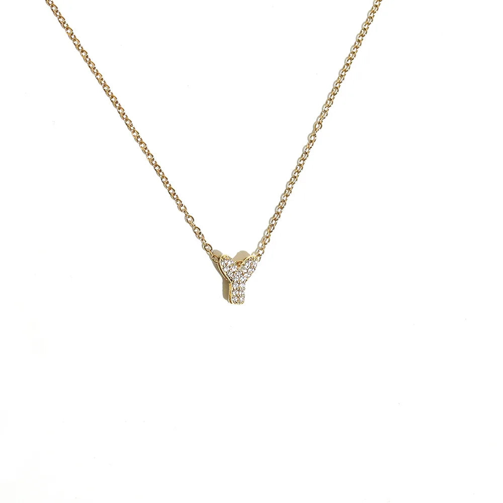 Women’s choker necklace with minimalist initial pendant y