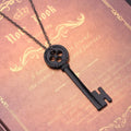 Men’s necklace with black key pendant