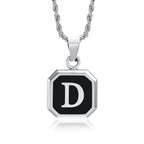 Men's necklace with hexagonal initial pendant d